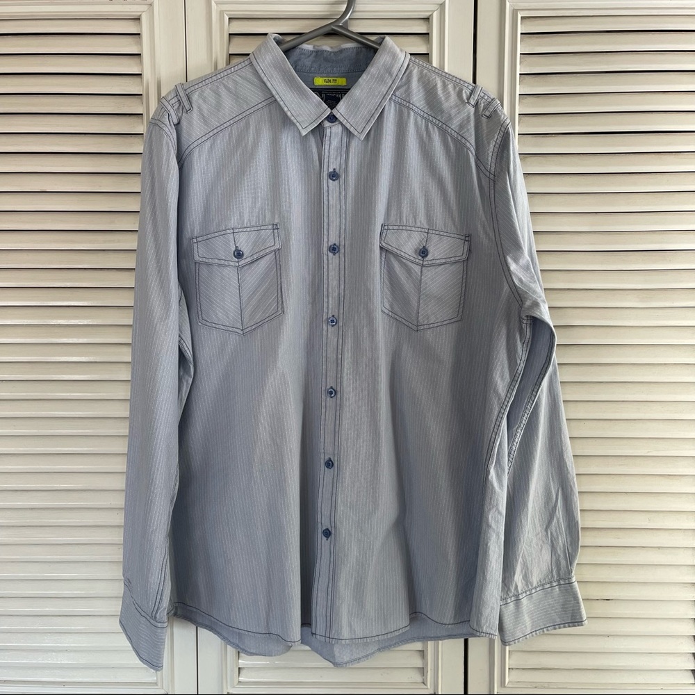 American Rag Slim Fit Bottom Down Light Blue Shirt Men Size XXL